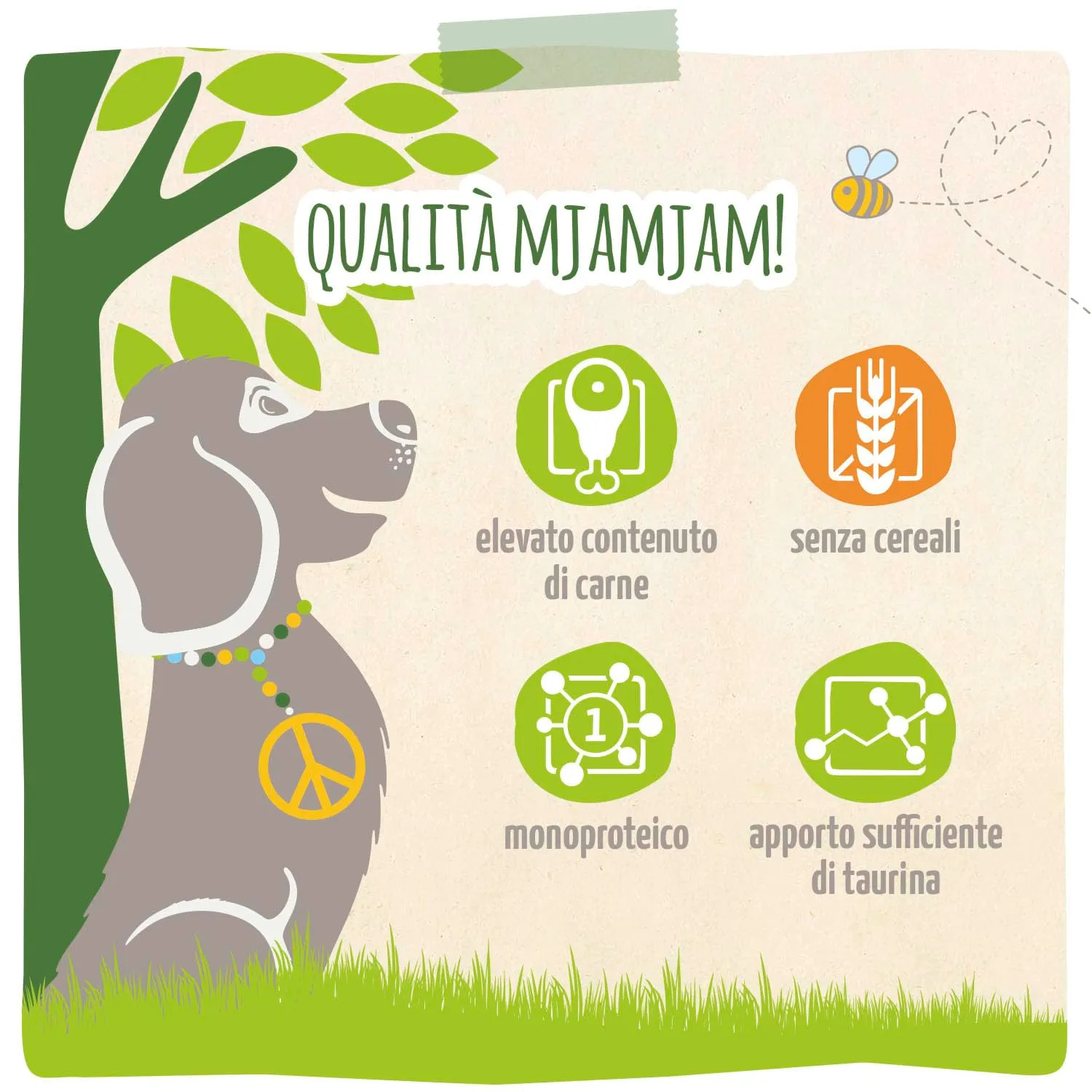 MjAMjAM - Cibo umido premium per cani - naturalmente delizioso - manzo BIO con zucchine, confezione da 6 (6 x 400 g), senza cereali con carne extra - immagine 4