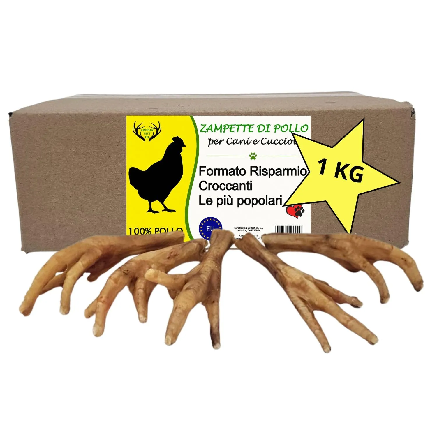 Zampe di gallina per Cani, 1 kg. - immagine 1