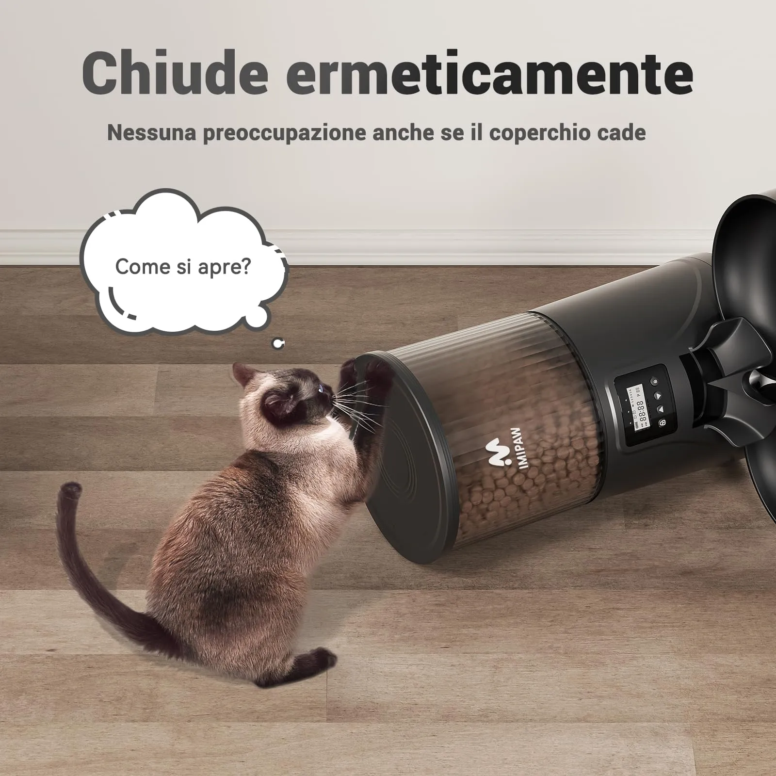 IMIPAW Distributore Automatico Cibo Gatti con 2 Ciotole, Controllato da APP - immagine 3