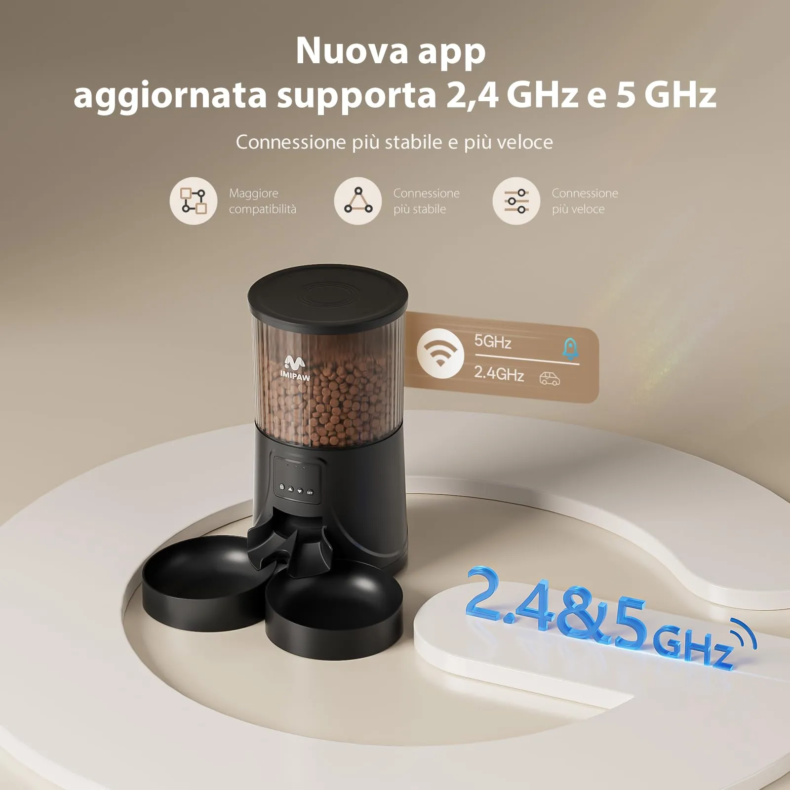 IMIPAW Distributore Automatico Cibo Gatti con 2 Ciotole, Controllato da APP - immagine 9
