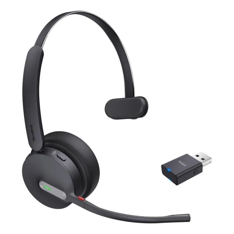 Auricolare Yealink WH64 Hybrid Mono UC wireless Bluetooth con Cancellazione Rumore per ufficio nero - immagine 1