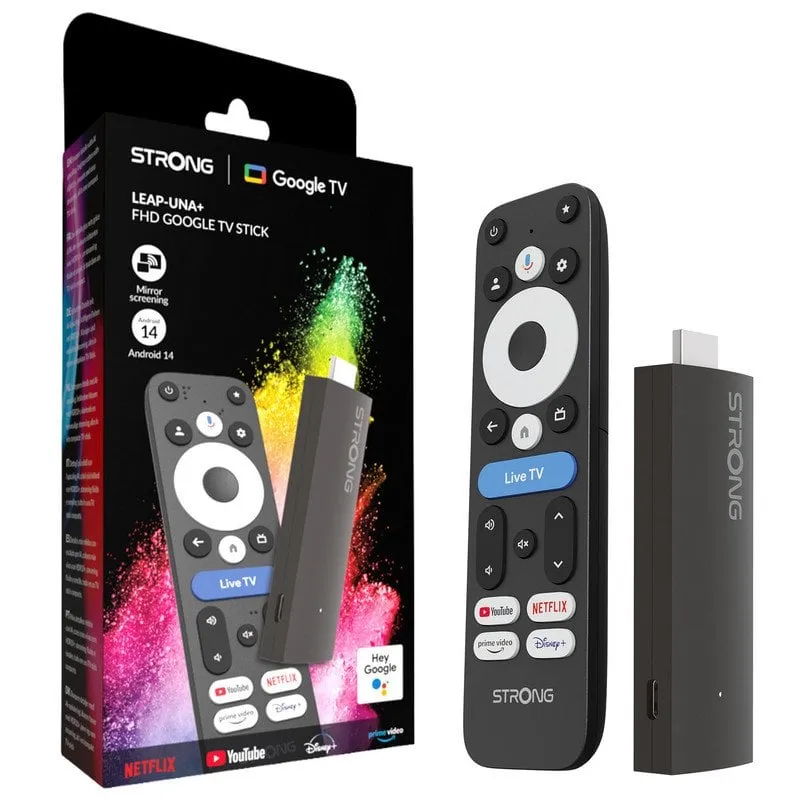 Streaming Stick Strong LEAP UNA+ FullHD Google TV WiFi5 8GB HDR10+ - immagine 1