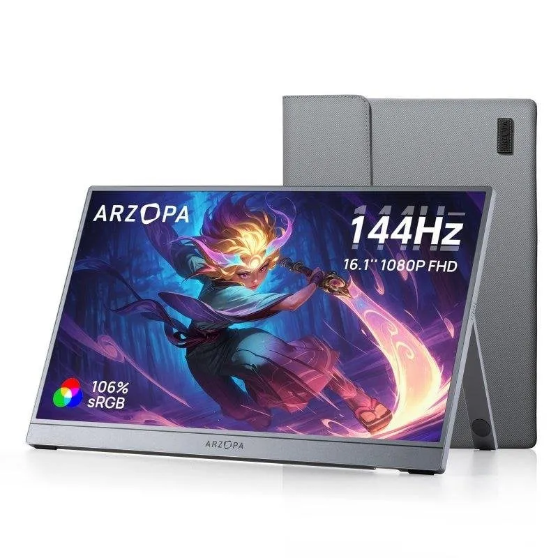 Monitor PC Arzopa Z1FC 16.1" FullHD 144Hz IPS Portatile HDR10 106 sRGB Audio - immagine 1