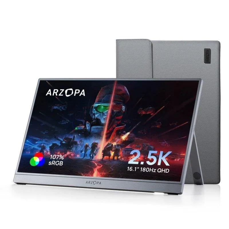 Monitor PC Arzopa Z3FC 16,1" QHD 180Hz IPS Portatile FreeSync HDR10 Funda 9ms - immagine 1