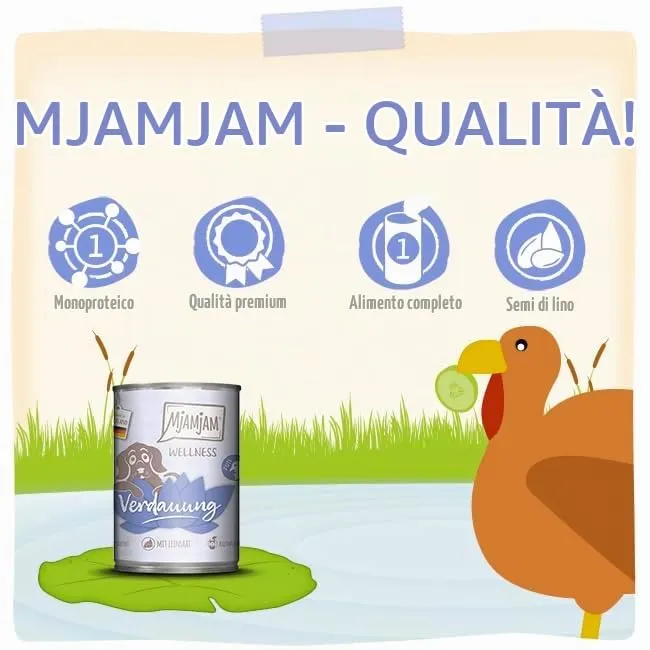 MjAMjAM - Cibo umido premium per cani - Benessere - Digestione - Tacchino, confezione da 6 (6x200g), senza cereali - immagine 4