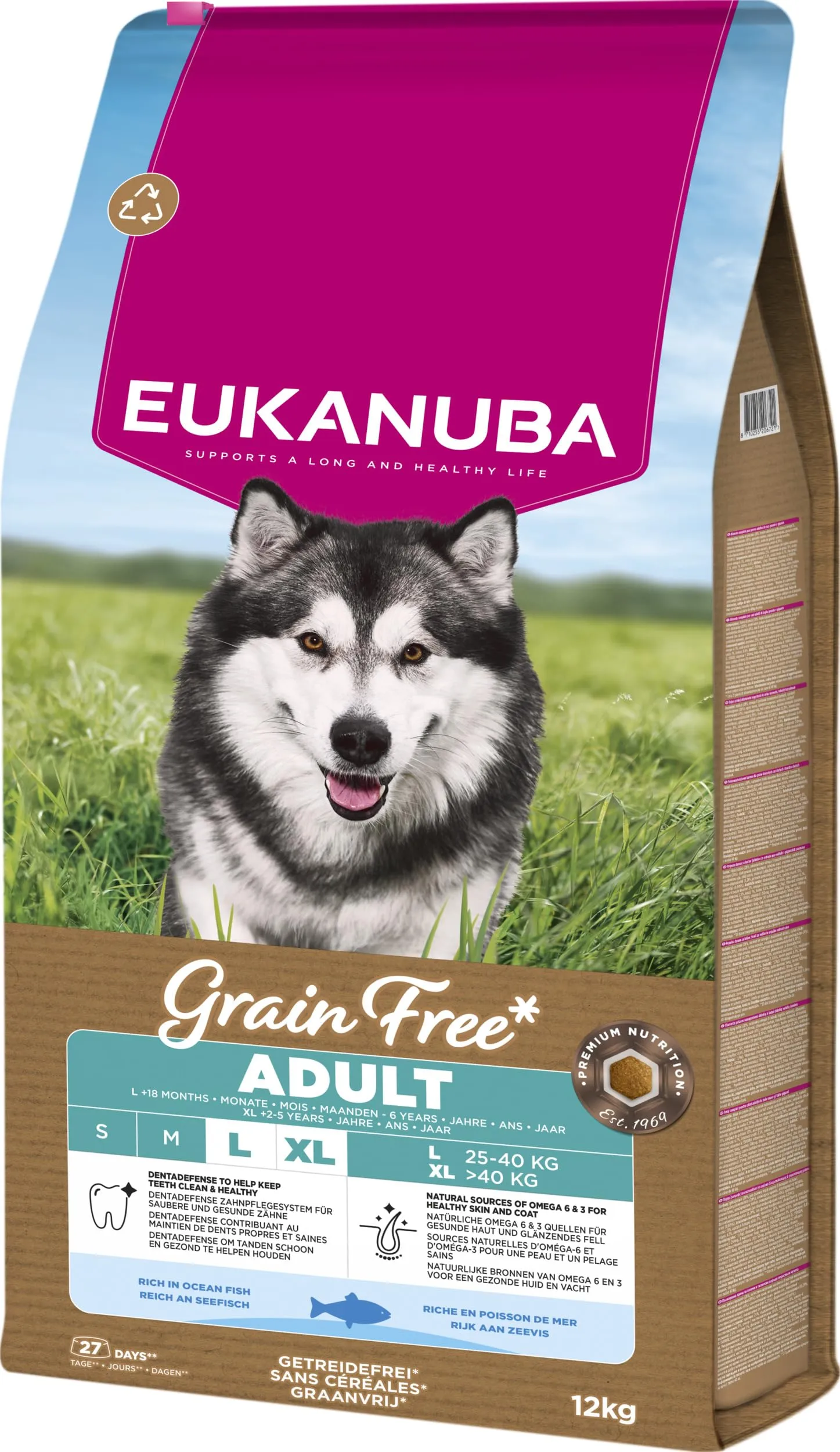 EUKANUBA Crocchette per cani adulti taglia grande con pesce, 12 kg - immagine 10