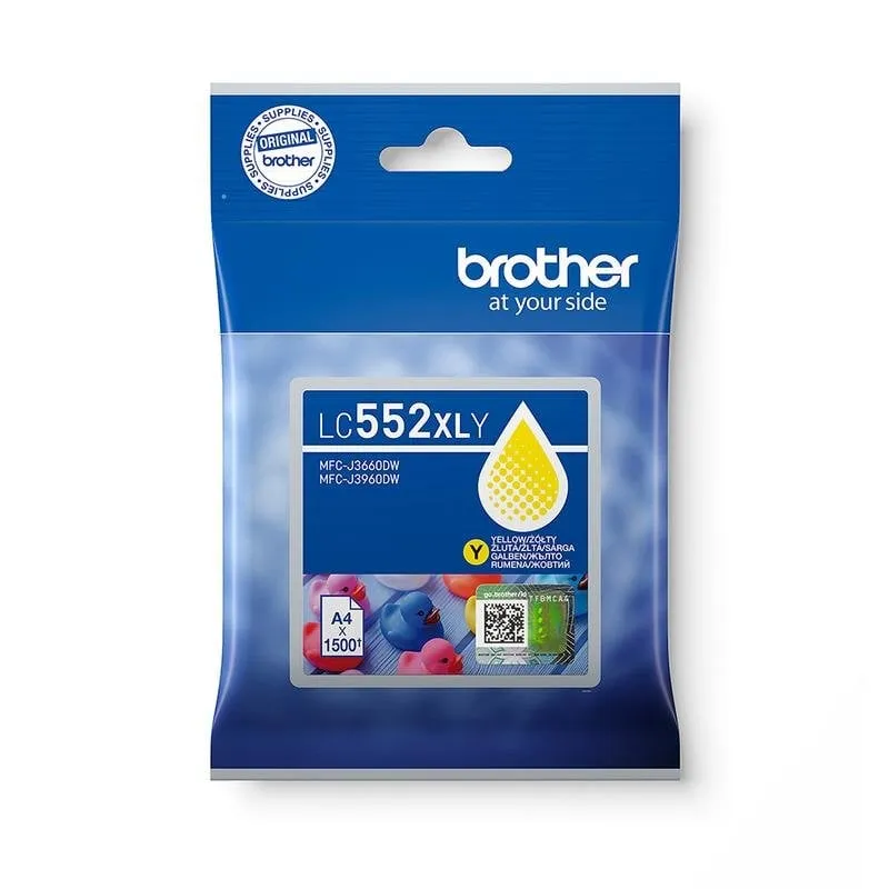 Cartuccia inchiostro Brother LC552XLY Giallo pigmento 1500 pagine originale - immagine 1