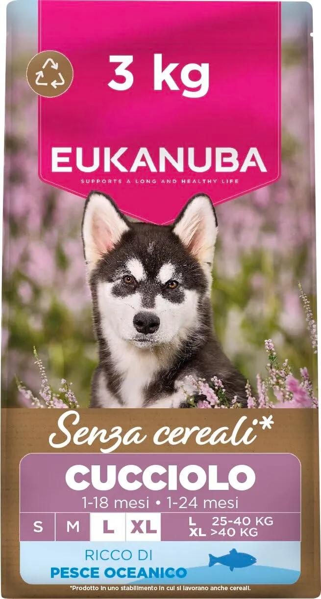 EUKANUBA Crocchette per cuccioli taglia grande con pesce, 3 kg - immagine 1