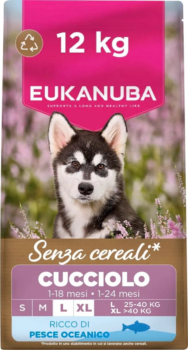 EUKANUBA Crocchette per cuccioli taglia grande con pesce, 12 kg - immagine 1