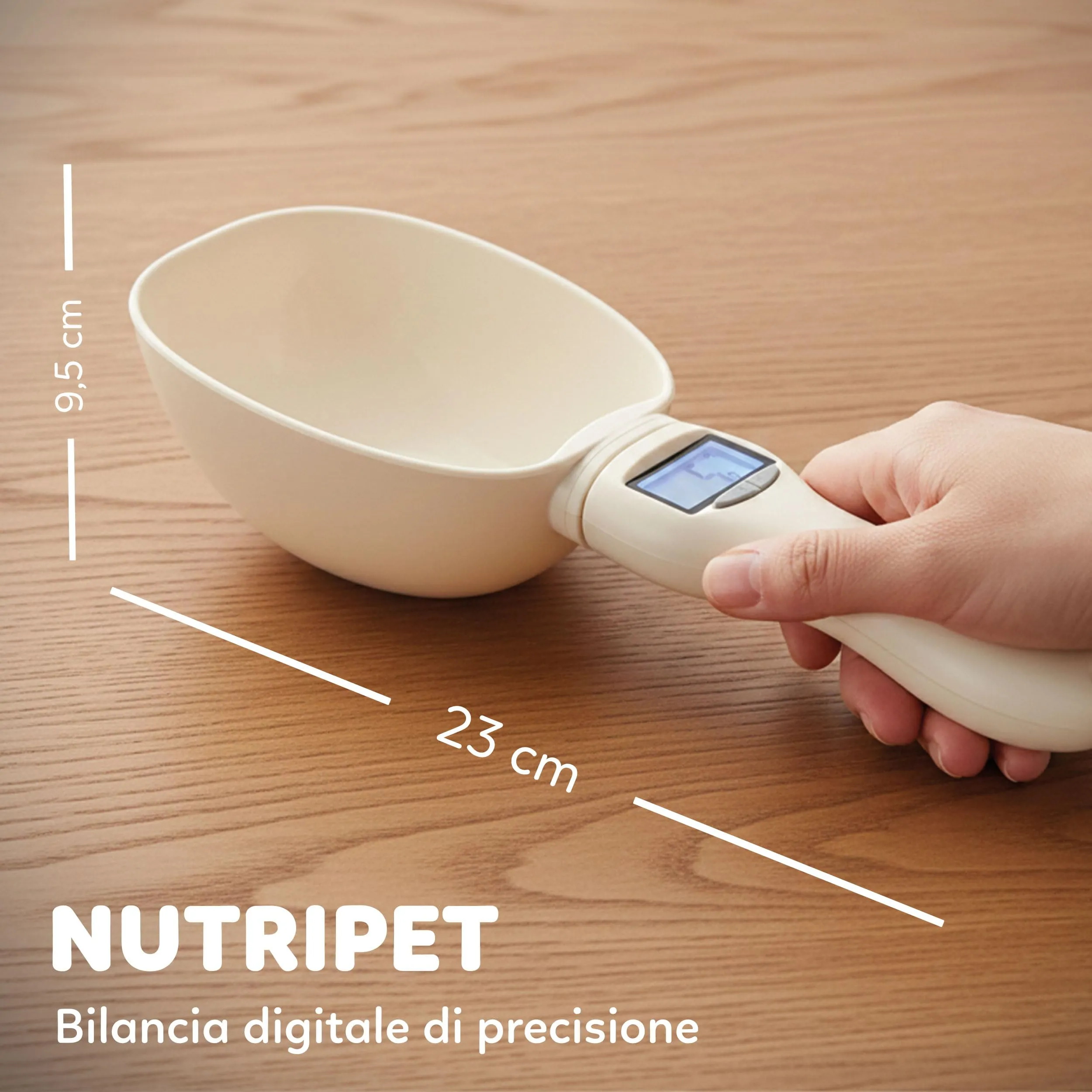AQPET Friends Bilancino Digitale per Crocchette con Cucchiaio 800 g, Bianco - immagine 3