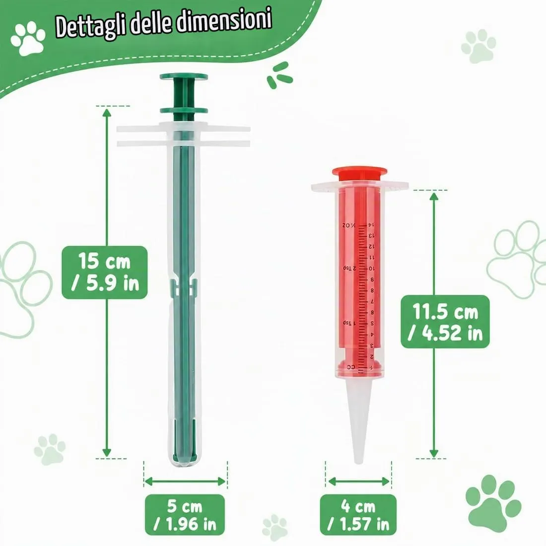 TRMPLX Sparapillole Per Gatti Riutilizzabile Sparapillole Gatto Sicuro Efficace Animali Domestici Siringa Con Punta In Silicone Per Liquido/Capsula,Sicuro Efficace Animali Domestici Siringa-C - immagine 6