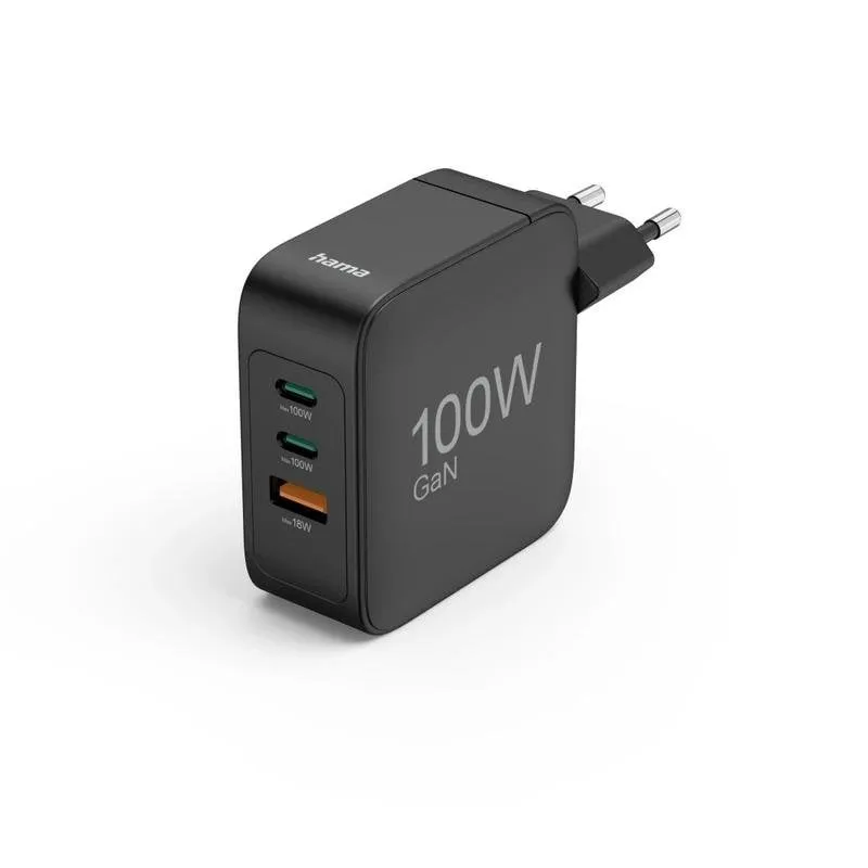 Caricatore Hama 00201962 GaN 100W USB-C USB-A Ricarica Rapida Universale - immagine 1