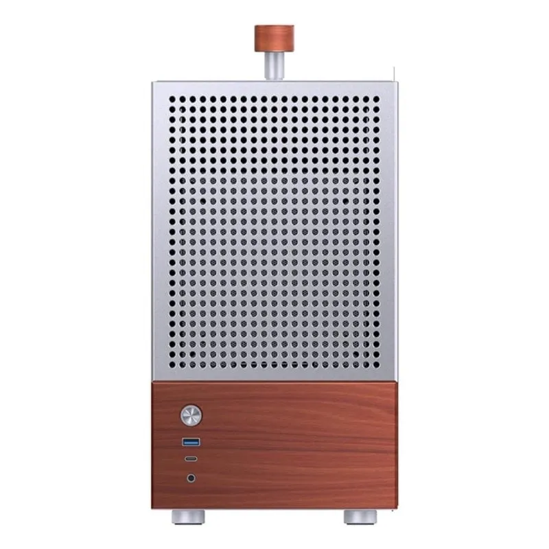 Case PC Jonsbo T6 Mini Tower ITX alluminio legno finestra vetro temperato - immagine 1