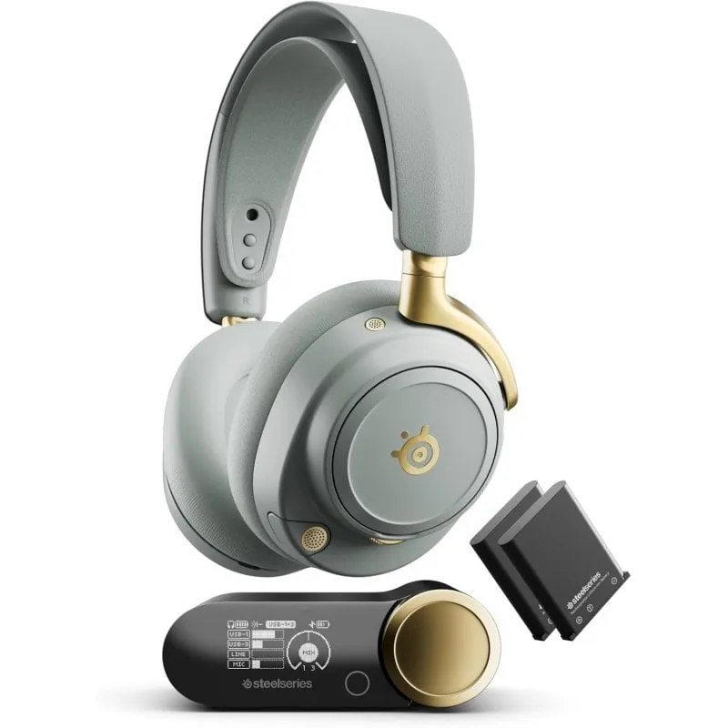 Auricolari Steelseries Arctis Nova Elite wireless Bluetooth Gaming Microfono Surround Verde Oro - immagine 1