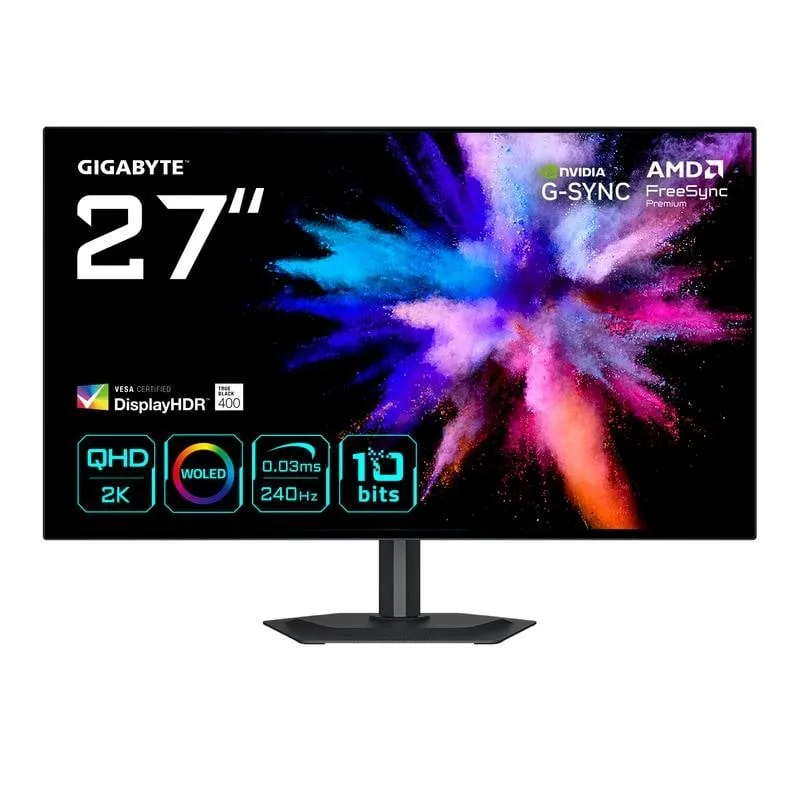 Monitor PC Gigabyte GO27Q24G 27'' OLED Quad HD 240Hz HDR400 FreeSync G-Sync 0,03ms Neri assoluti - immagine 1