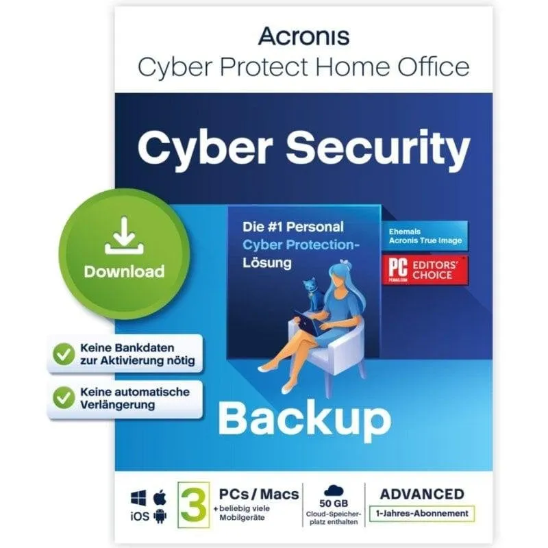 Software Acronis True Image Protezione Avanzata 3 Dispositivi 1 Anno 50 GB Cloud - immagine 1