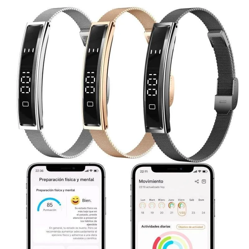 Bracciale attività Smartia Vital Band Bluetooth Ultrafine Nero monitoraggio salute e sonno - immagine 1