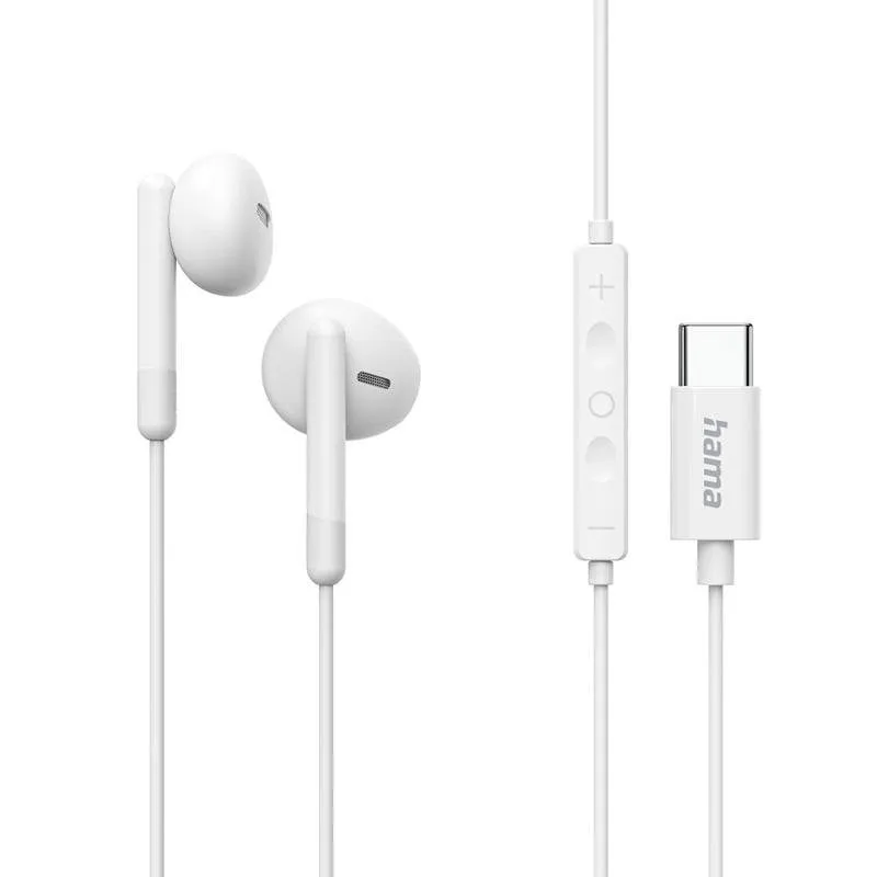 Auricolari Hama Classy cablati USB-C con microfono e controlli integrati Bianchi - immagine 1