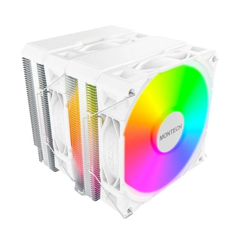 Refrigerazione Aria Montech Socket AM4 AM5 LGA1700 120mm NX600 ARGB Doppia Ventola LED RGB - immagine 1