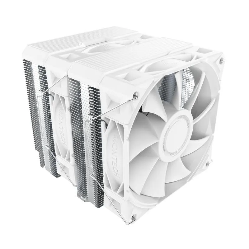 Refrigerazione Aria Montech Socket LGA1700 AM5 120mm NX600 Bianco Dual Tower PWM - immagine 1