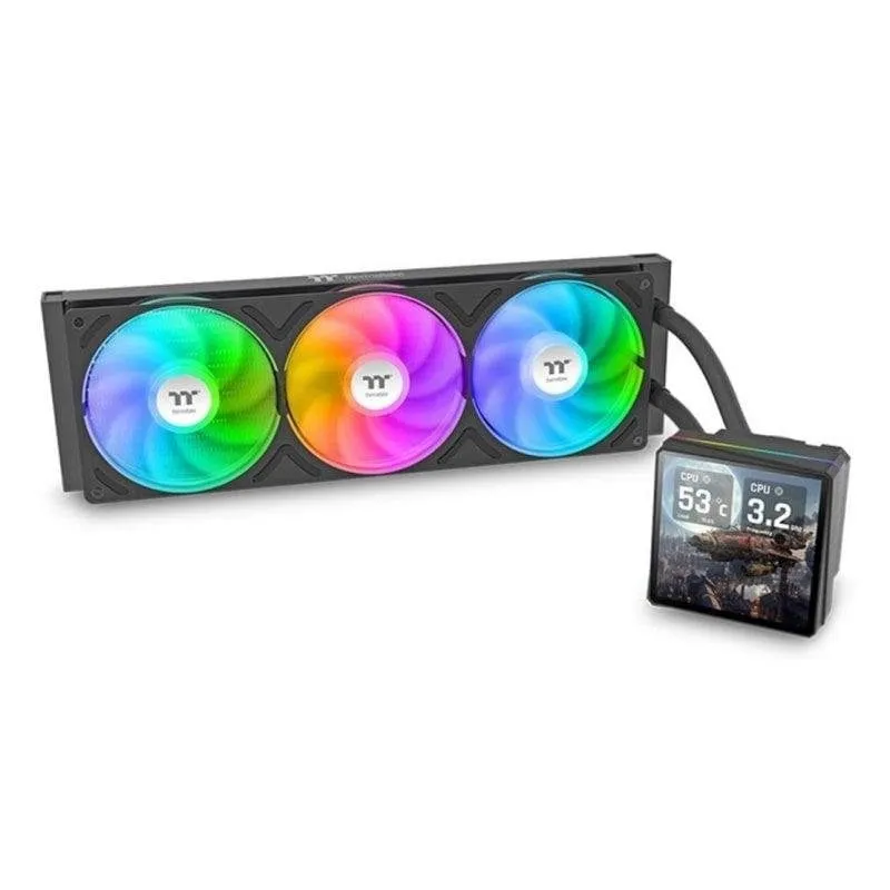 Refrigeración Líquida Thermaltake TH360 V3 Ultra ARGB 360mm 3 Ventiladores LCD - immagine 1