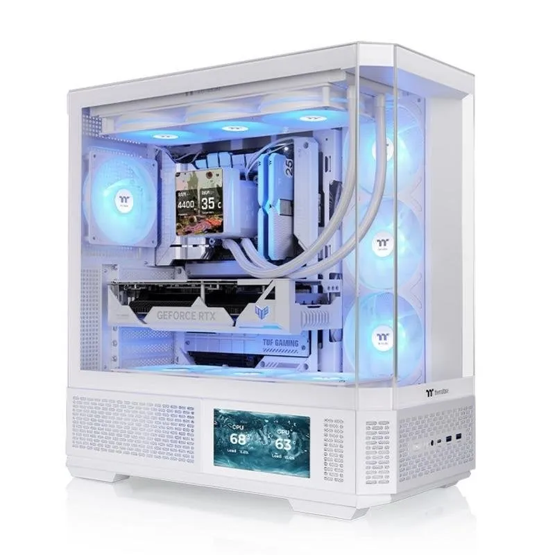 Torre ATX Thermaltake View 370 TG ARGB Bianca Vetro Temperato Gaming - immagine 1