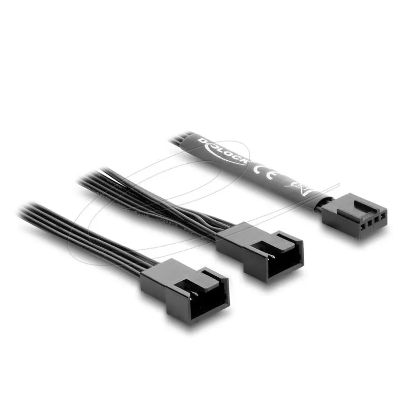 Cavo Delock 84543 PWM 4 pin a 2 x 4 pin 0,5 m nero - immagine 1