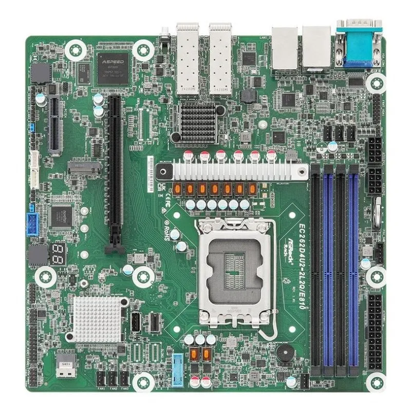 Scheda Madre AsRock EC262D4U2-2L2Q/E810 Intel C262 LGA 1700 DDR5 micro ATX ECC RAID Dual LAN IPMI - immagine 1