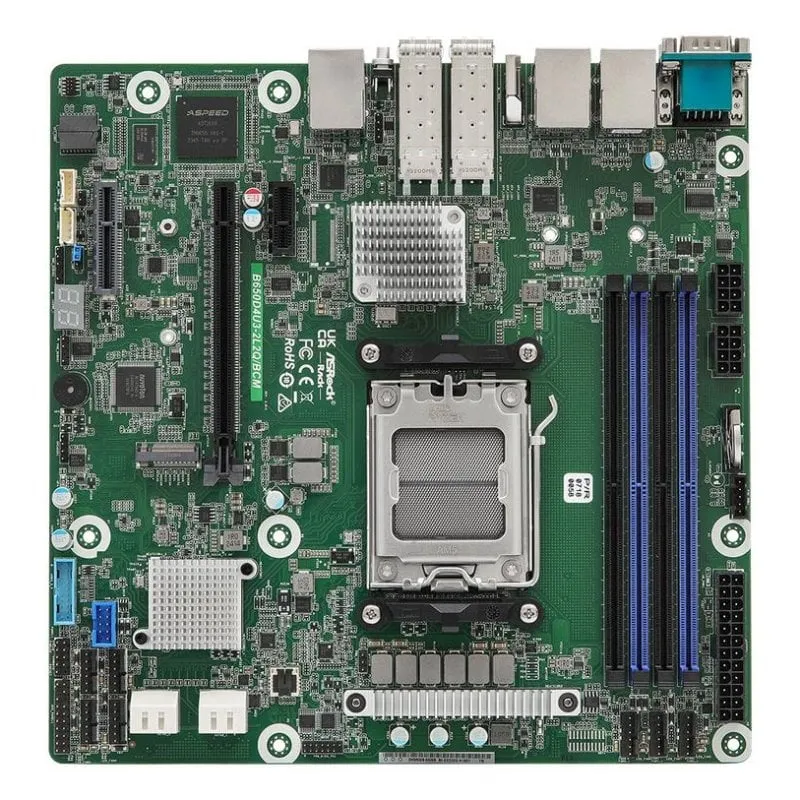 Schede Madri AsRock B650D4U3-2L2Q/BCM B650 AM5 DDR5 micro ATX Dual LAN M.2 HDMI - immagine 1