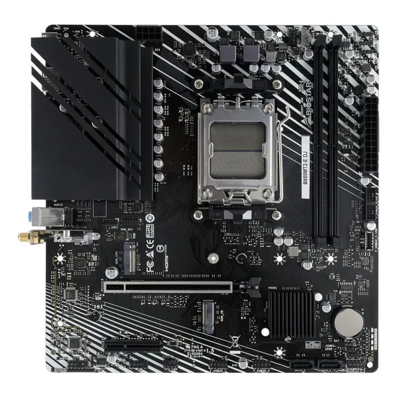 Schede Madri Biostar B850MT2-E DJ B850 AM5 DDR5 Micro ATX WiFi 7 2.5GbE RGB - immagine 1