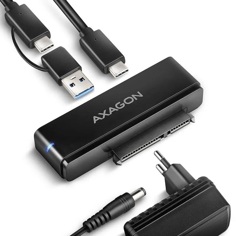 Adattatore Axagon ADSA-FPX USB-C SATA 2,5 3,5 pollici Alimentatore Incluso - immagine 1