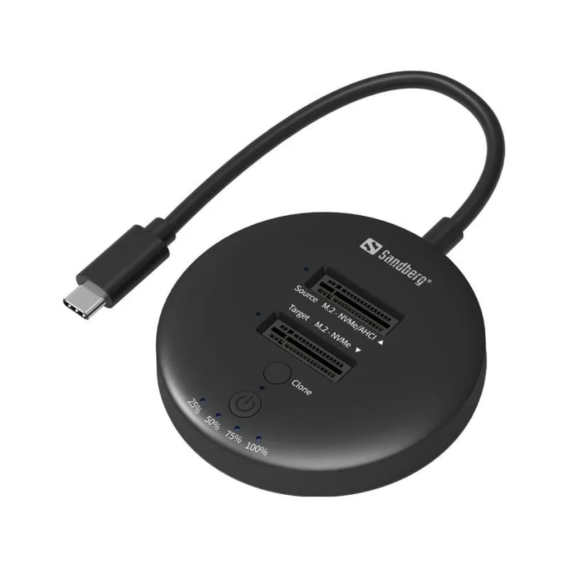 Base di collegamento Sandberg 136-72 USB 3.2 Cloner Dock M.2 NVMe 20 Gbps - immagine 1