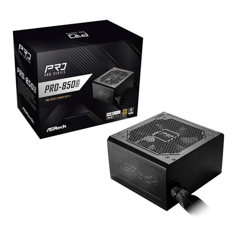 Fuente di Alimentazione AsRock PRO-850G 850W Certificazione 80 PLUS Gold ATX modulare - immagine 1