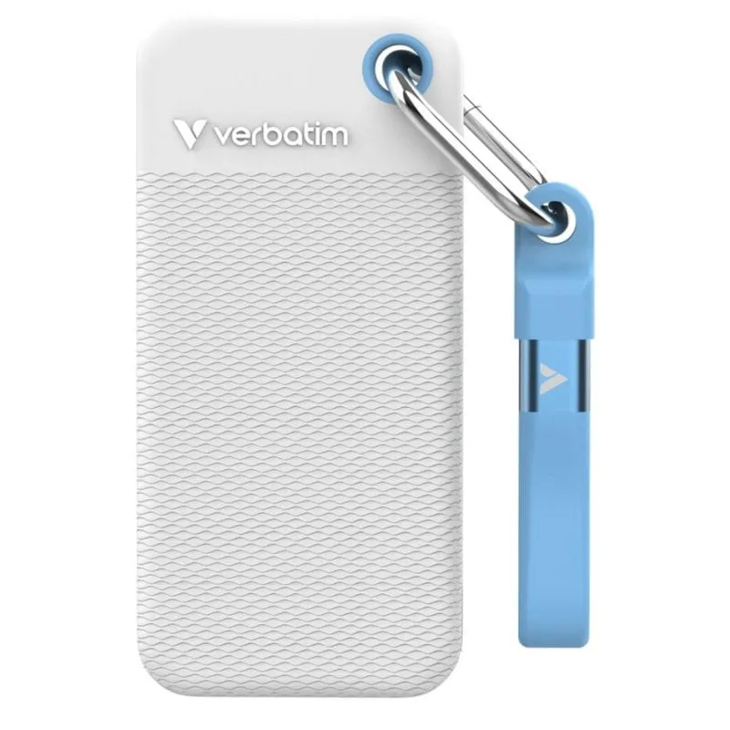 Disco Duro Verbatim Pocket SSD 1TB Esterno USB-C 1000MB/s Blu Bianco - immagine 1