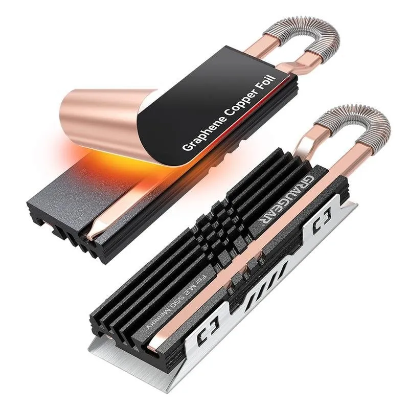 Dissipatore SSD Graugear G-M2HS07-GC rame heatpipe nero M.2 NVMe - immagine 1