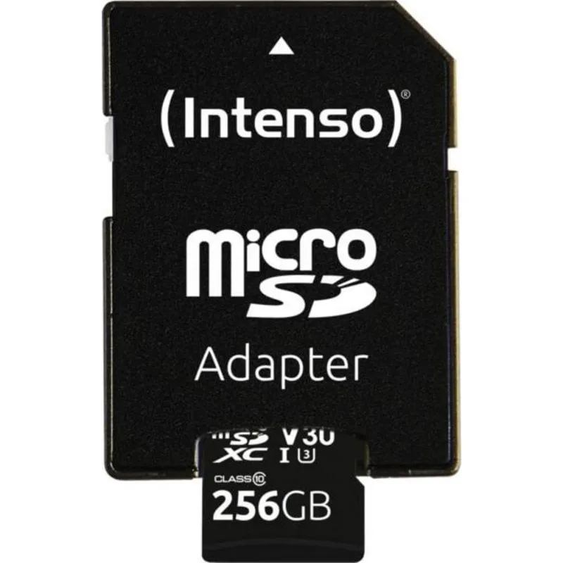 Scheda di memoria Intenso 3433492 256GB microSDXC UHS-I U3 V30 con adattatore - immagine 1