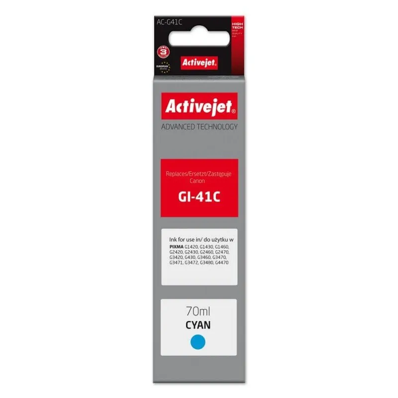 Cartuccia Activejet AC-G41C XL Ciano 70 ml compatibile Canon PIXMA - immagine 1