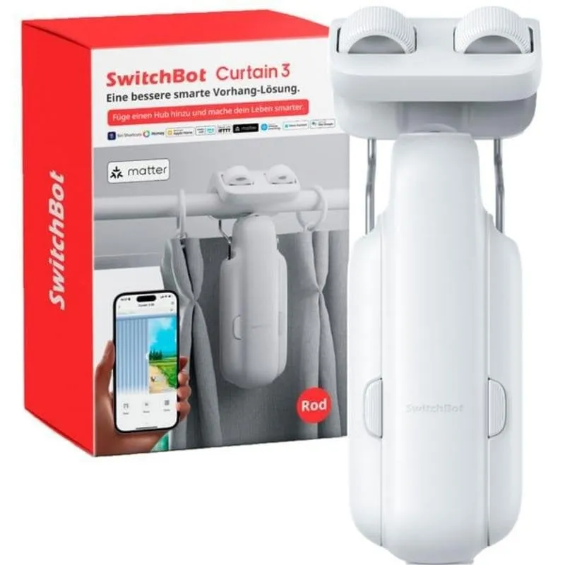 Centralina domotica SwitchBot Curtain Rod 3 Bluetooth LE Alexa Google Siri Matter - immagine 1