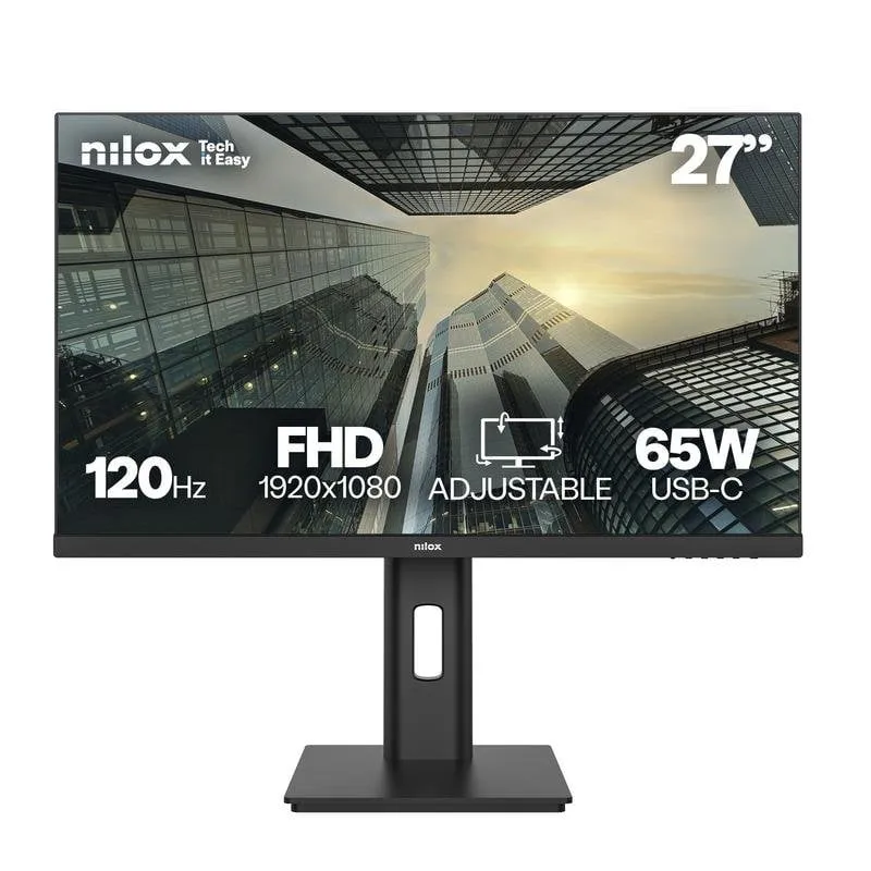 Monitor PC Nilox NXM27REG12065 27" FullHD 120Hz IPS USB-C Regolazione altezza - immagine 1