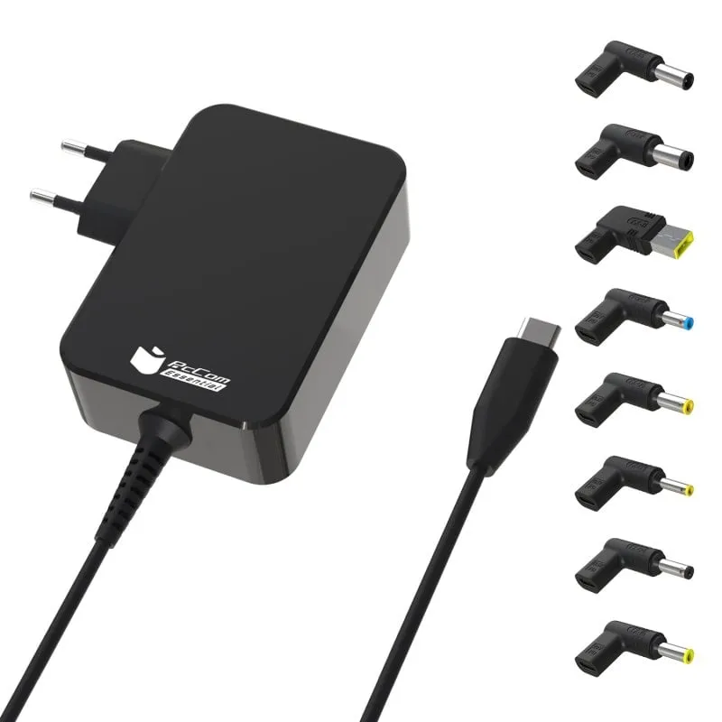 Caricatore Universale 90W USB-C 8 Adattatori per Portatile PcCom Essential - immagine 1