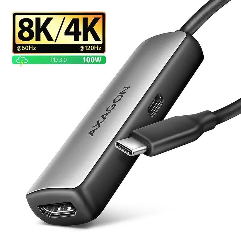 Adattatore AXAGON RVC-HI8KPD USB-C HDMI 8K HDR10+ PD100W - immagine 1