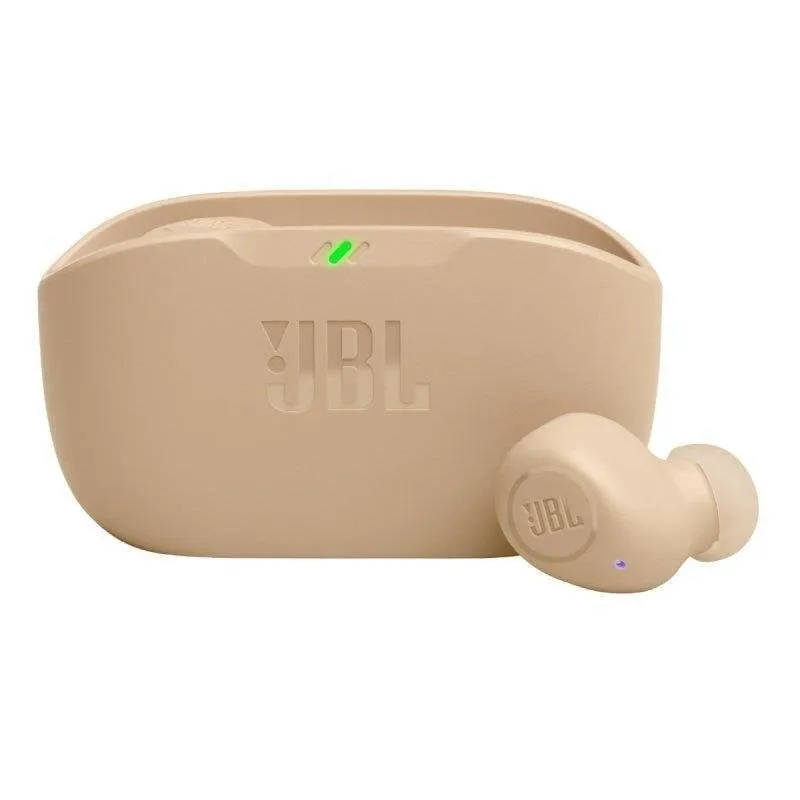 Auricolari JBL Wave Buds wireless Bluetooth con Deep Bass, ricarica rapida, protezione IP54 beige - immagine 1