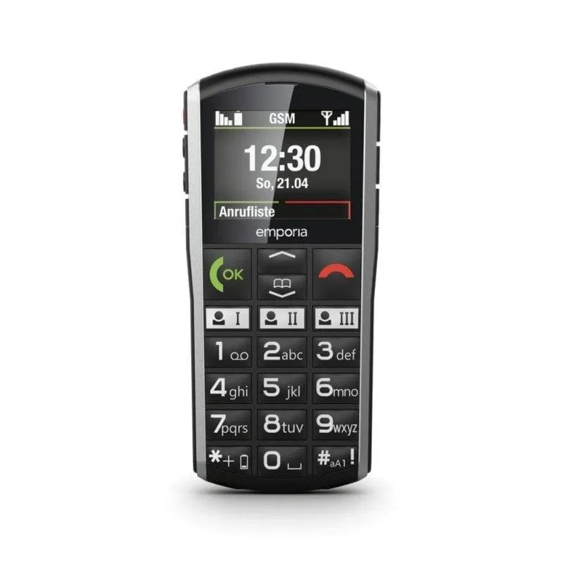 Telefono base Emporia Simplicity Nero Argento 2" Bluetooth IP54 batteria 1200 mAh - immagine 1