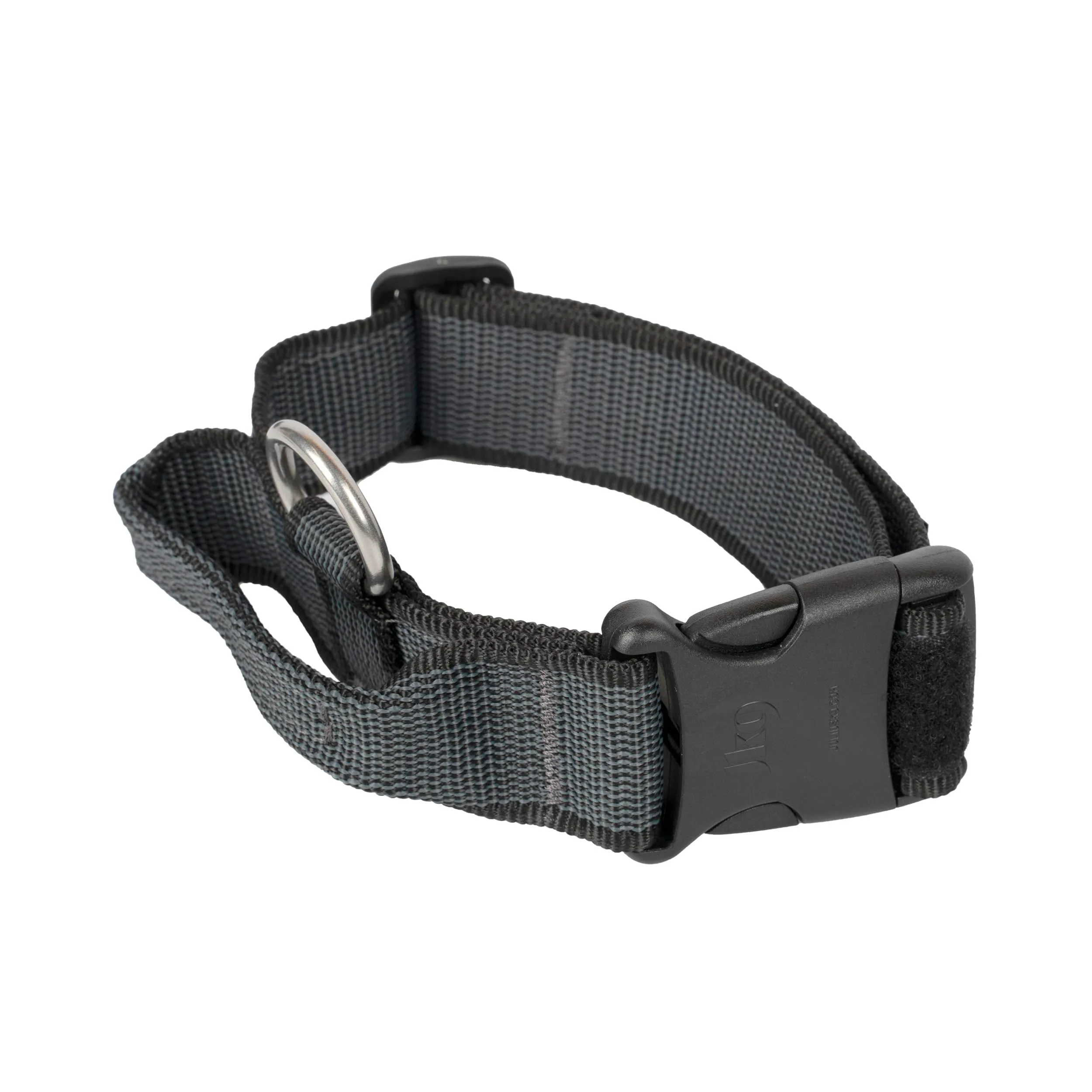 Collare K9 serie Color & Grey con manico richiudibile, 40 mm x 38-53 cm, nero-grigio - immagine 1