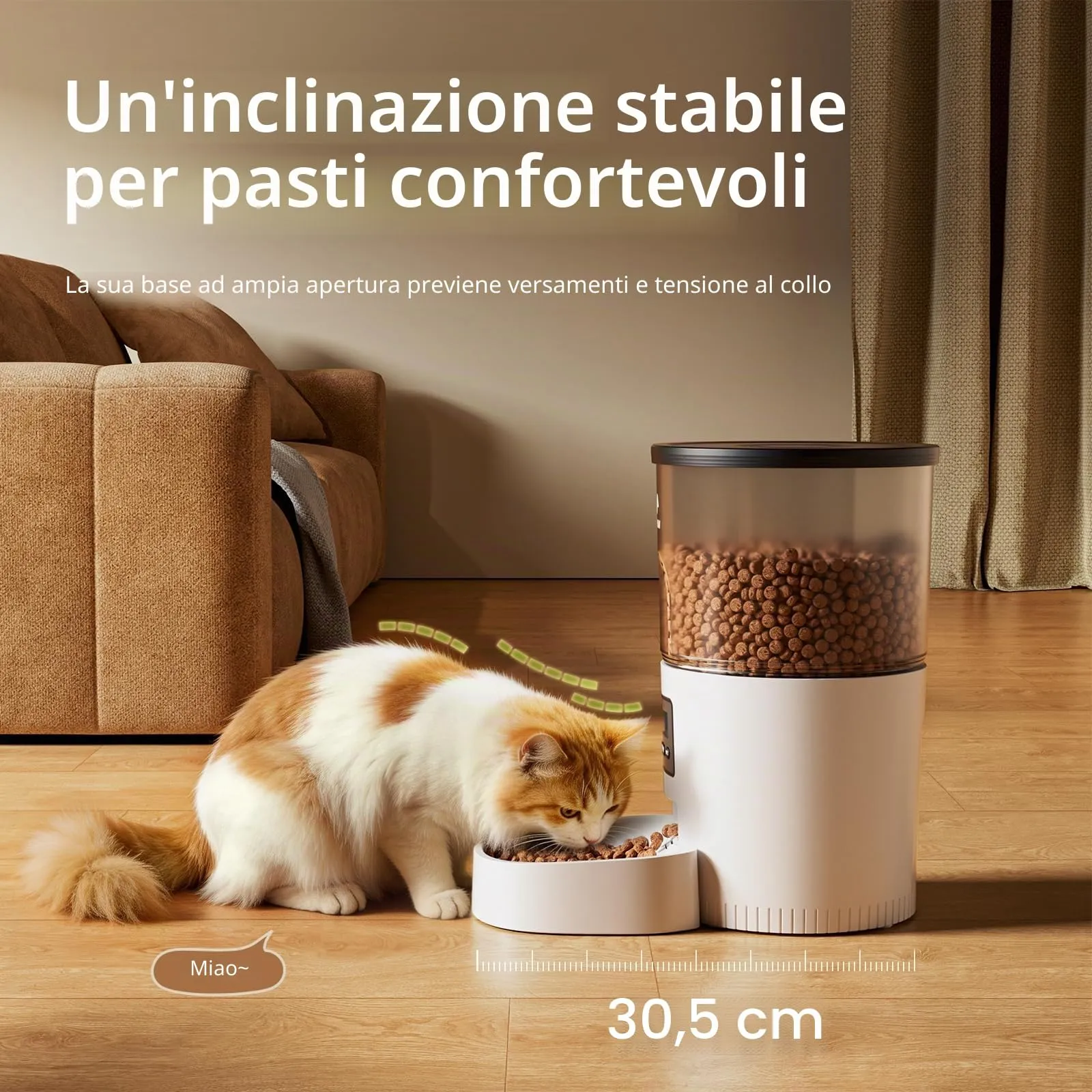 IMIPAW Mangiatoia automatica per gatti, 3 l, dispenser di cibo secco per gatti con design senza intasamento, alimentatore automatico per animali domestici per cani e gatti, 1-4 pasti al giorno - immagine 3