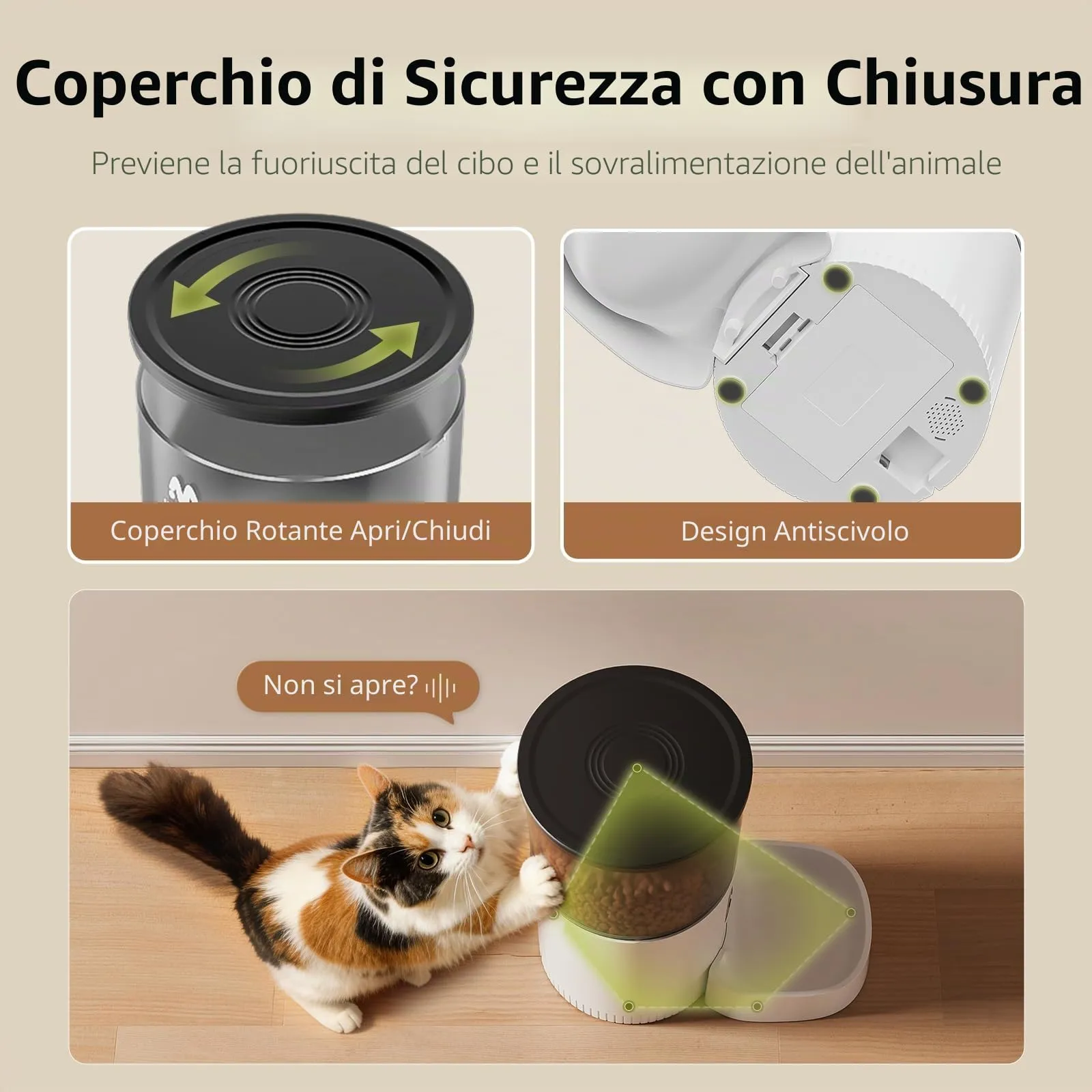 IMIPAW Mangiatoia automatica per gatti, 3 l, dispenser di cibo secco per gatti con design senza intasamento, alimentatore automatico per animali domestici per cani e gatti, 1-4 pasti al giorno - immagine 4