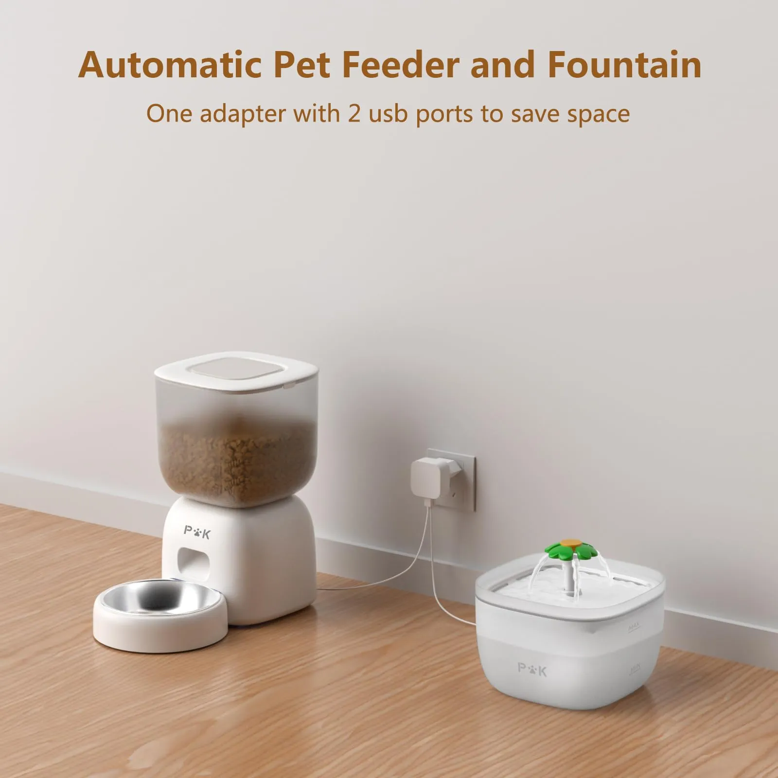 Distributore Automatico Cibo Gatti e Fontanella per Gatti Combo, Durata Della Batteria Fino a 180 Giorni, Registrazione 10S, 1-4 Pasti al Giorno, 3L Dispenser Crocchette Gatto e 2L Fontana - immagine 6