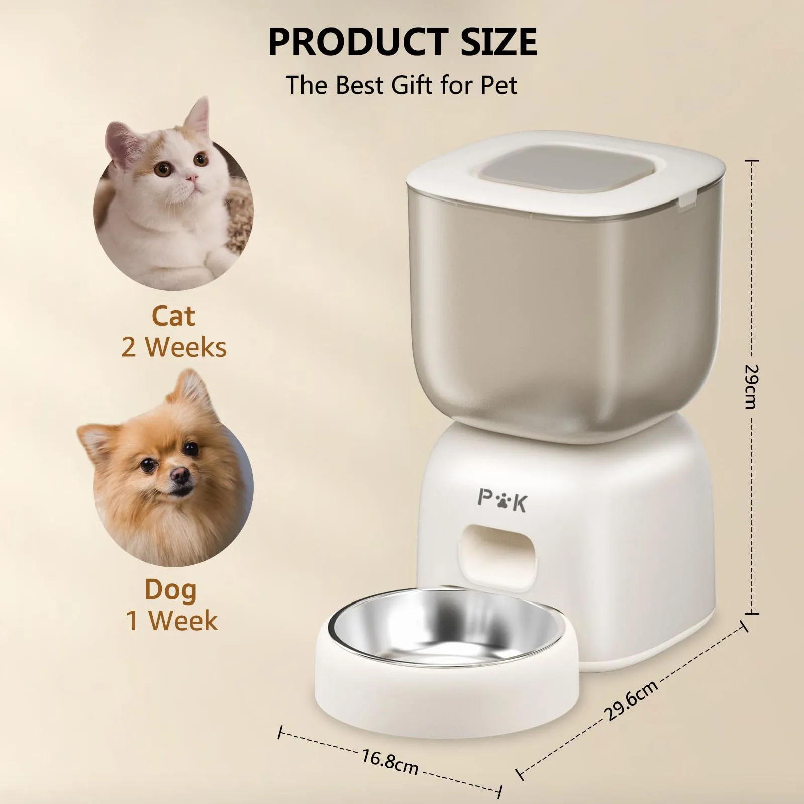 Distributore Automatico Cibo Gatti e Fontanella per Gatti Combo, Durata Della Batteria Fino a 180 Giorni, Registrazione 10S, 1-4 Pasti al Giorno, 3L Dispenser Crocchette Gatto e 2L Fontana - immagine 9
