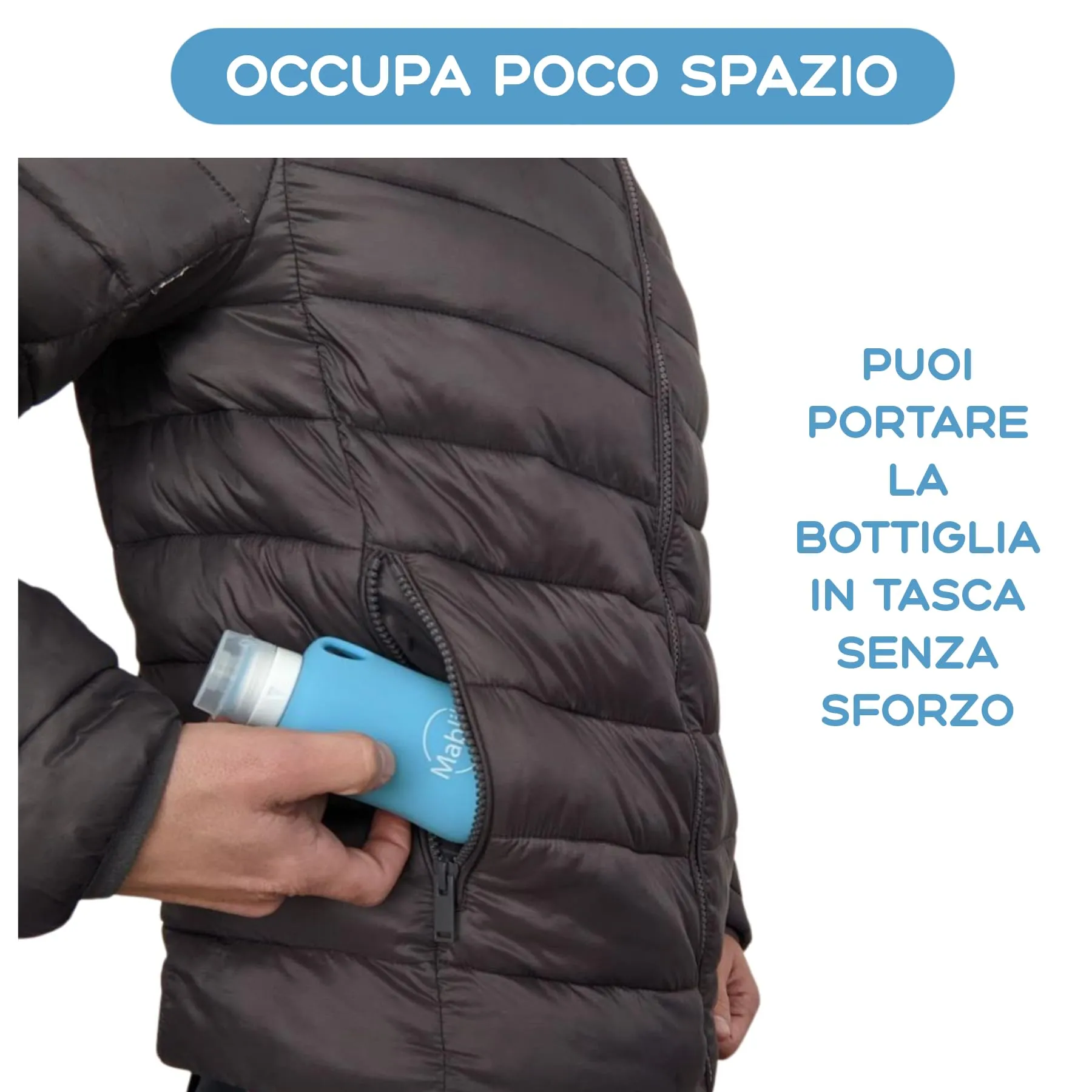 Bottiglia per Pipì Cane in Silicone 150 ml, Azzurro Chiaro. Bottiglia per Pulire la Pipì del Cane in Strada, Flessibile e Portatile, Antigoccia, con Getto a Pressione e Moschettone (Azzurro 150 ml) - immagine 5