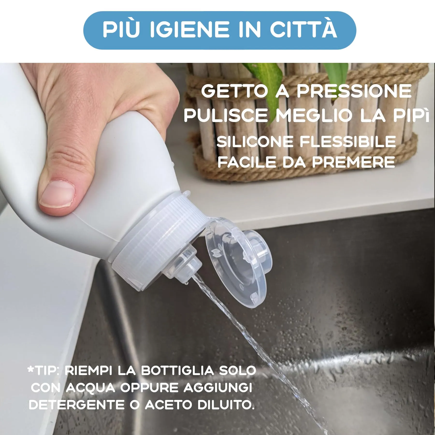 Mablik® Bottiglia Pipi Cani Silicone 450 ml, Colore Grigio Chiaro. Bottiglia per cani Strada, pieghevole e portatile, antigoccia, resistente, getto a pressione con moschettone e elastico. (Grigio 450) - immagine 3